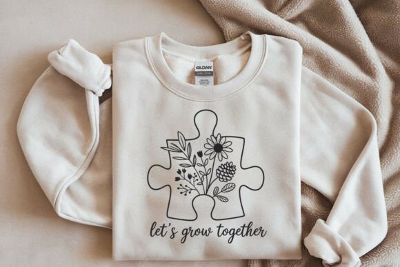 Autism Awareness Svg, Lets Grow Together: A Graphic Design Asset for Crafts and Content