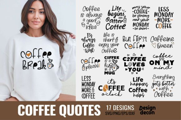 Coffee Quotes SVG PNG Bundle Review