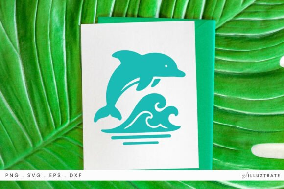 Dolphin Jumping Wave SVG Clipart for Graphics and Crafts