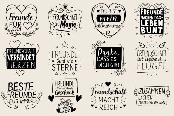 German Friendship Sayings Plotter File for Graphics and Crafts