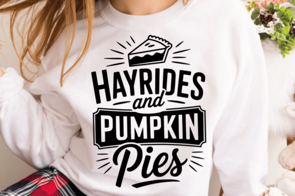 Hayrides and Pumpkin Pies SVG Design for Graphics & Crafts
