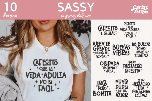Spanish Sassy Girl Shirt Design Bundle: Graphics for Crafts