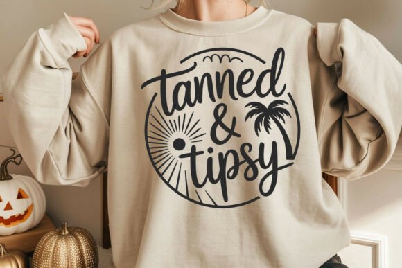 Tanned and Tipsy SVG, Funny Beach Quote for Crafts and Graphics