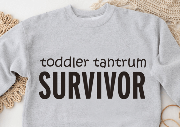 Toddler Tantrum Survivor SVG, PNG, DXF Graphics for Crafts